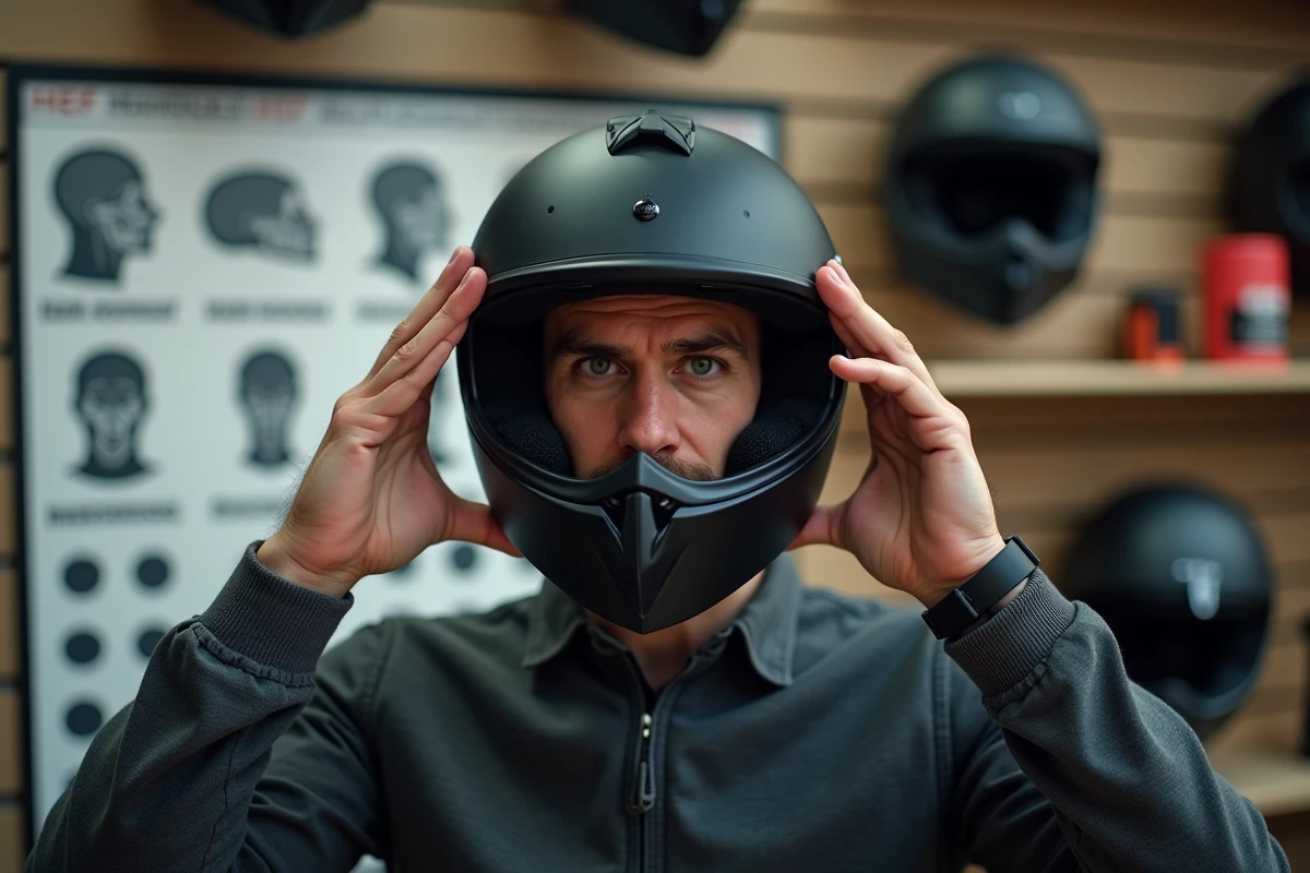 Vérification de la compatibilité entre la forme du crâne et la coque d'un casque moto pour un meilleur confort