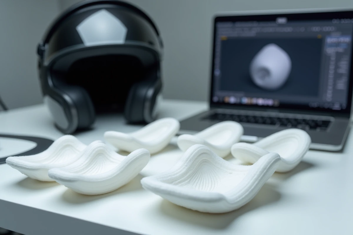 Inserts en mousse imprimés en 3D pour personnaliser et améliorer le confort d'un casque moto trop serré