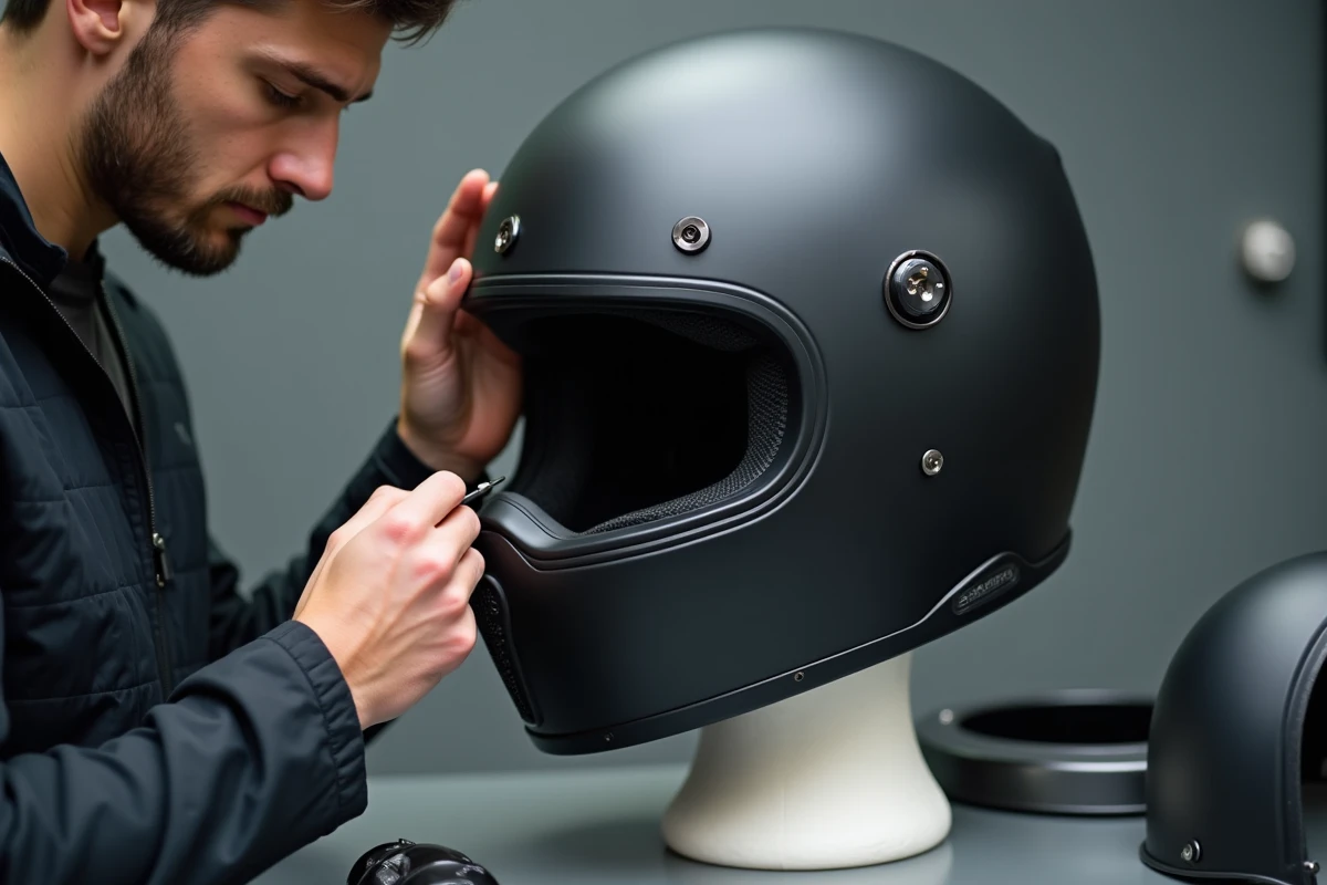 Réglage du serrage de l'écran d'un casque moto pour réduire la pression frontale sur le front